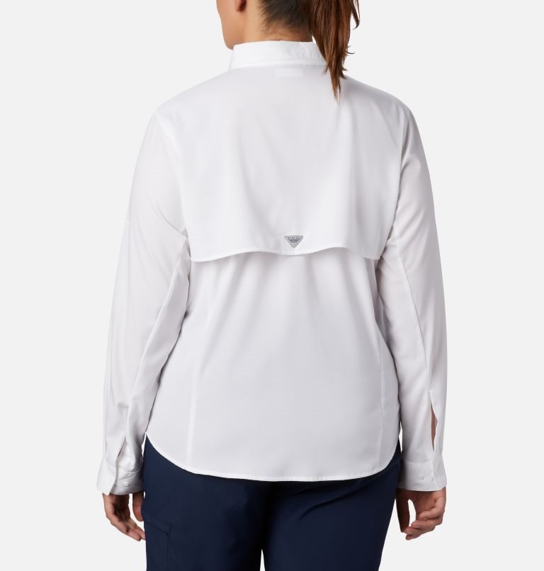 Women's Columbia PFG Tamiami II Long Sleeve Shirts White | Plus Size CA-R0365